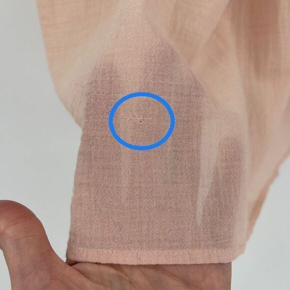 Treasure & Bond Smocked Lace Inset Gauzy Blouse Pink Smoke Women Small NWT - Picture 8 of 11